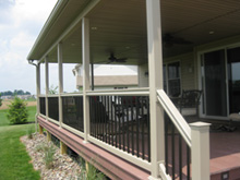 aluminum railing around screened in porch